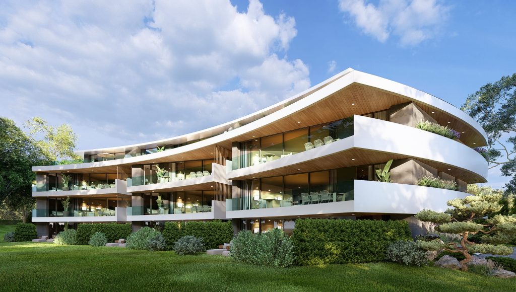 Immeuble de logements de très haut standing développé dans le cadre d'un concours d'architecture à Vandœuvres, Genève.
